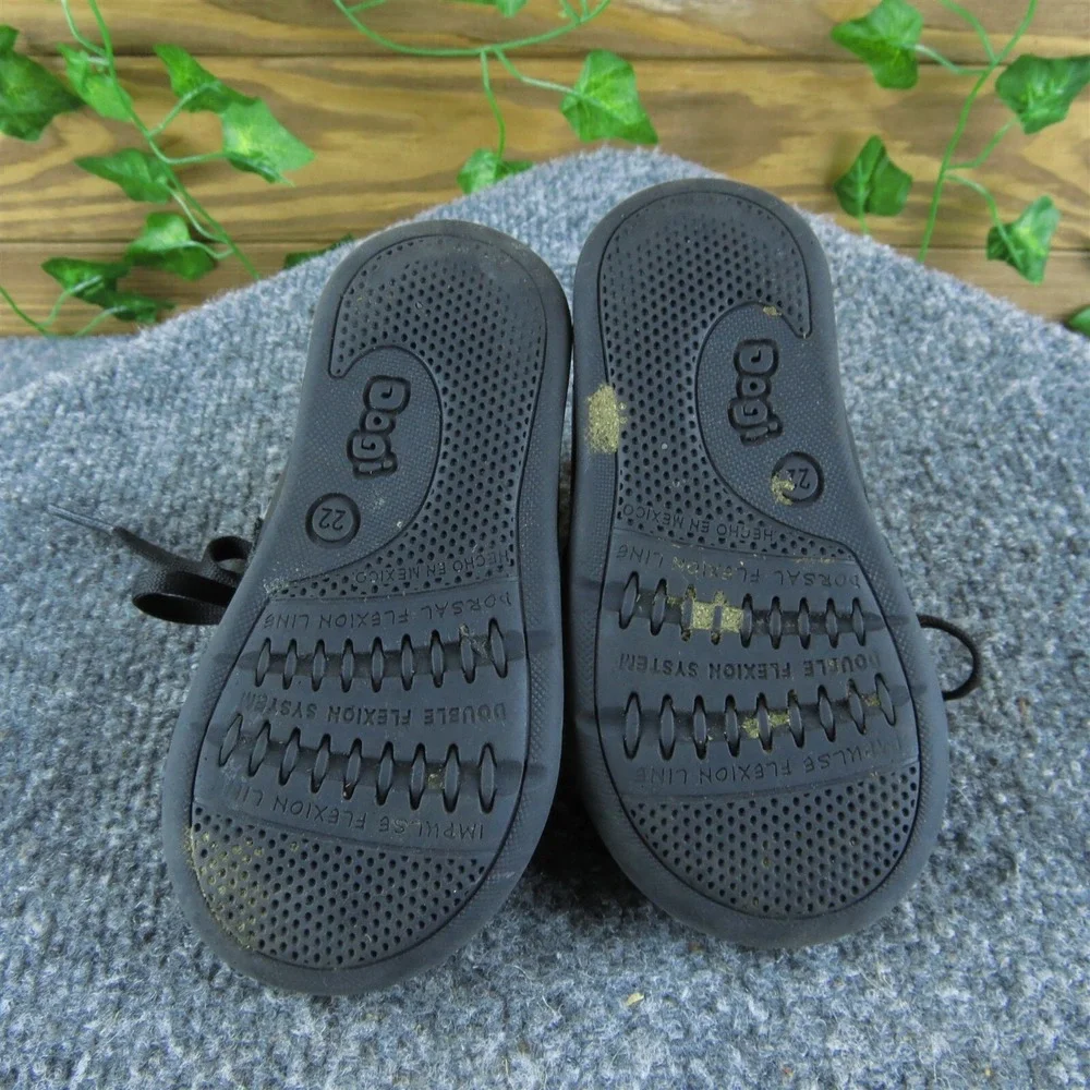 Dogi Boys Sneaker Size T 22 Medium Shoes Black Leather Lace‎ Up